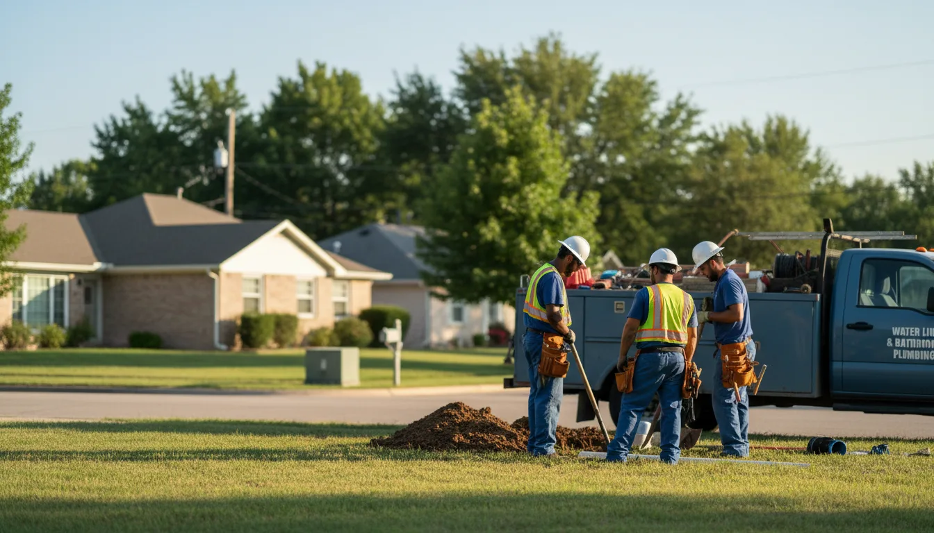 Residential water line and bathroom plumbing service in Blue Springs, MS